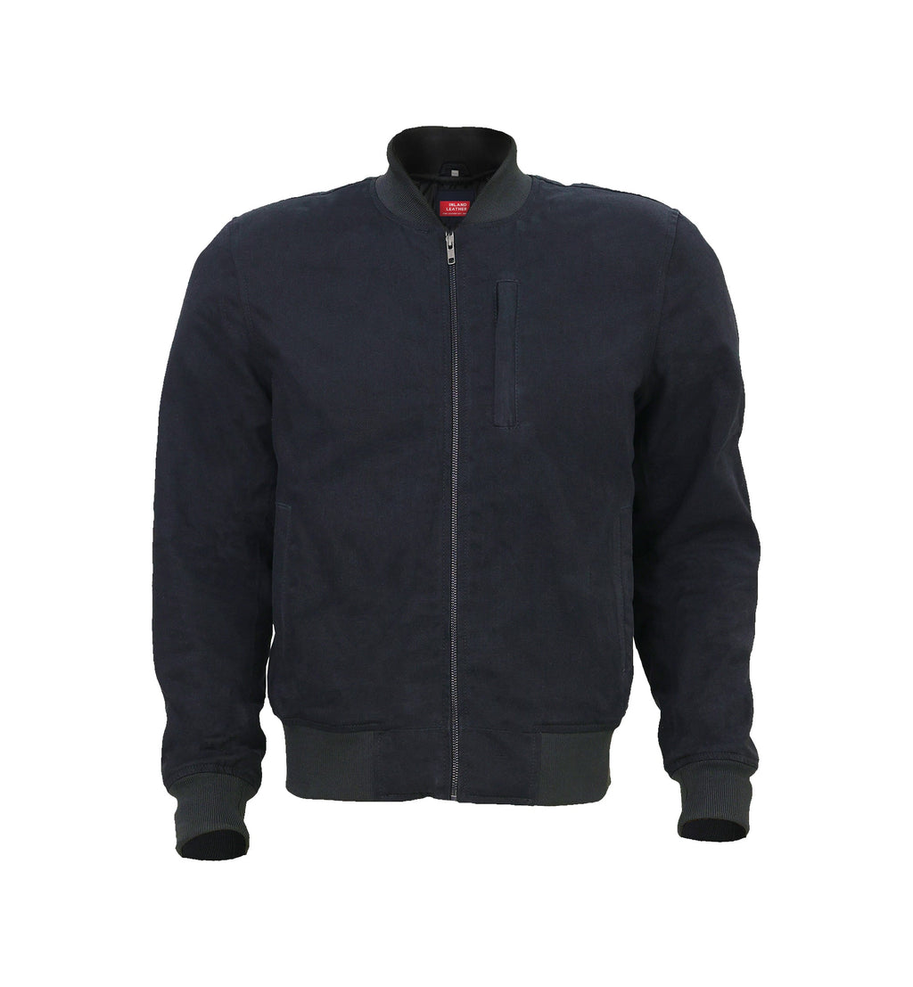 Burak Men’s Denim Safety Padded Motorcycle Bomber Jacket