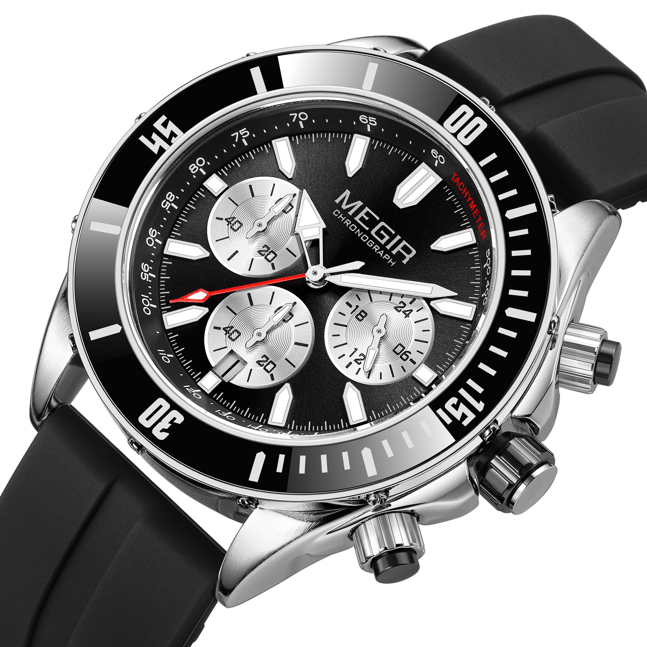 MEGIR Men Watch with Chronograph Fashion Quartz Military Waterproof Calendar Business Casual Wristwatches Clock Montre Homme 2226