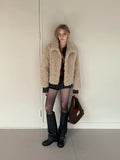 [TWEE] Rotten Wide-Collar Teddy Fur Jacket
