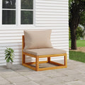 NNEVL Garden Middle Sofa with Taupe Cushions Solid Wood Acacia