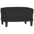 NNEVL 3-Seater Sofa with Footstool Black 180 cm Fabric