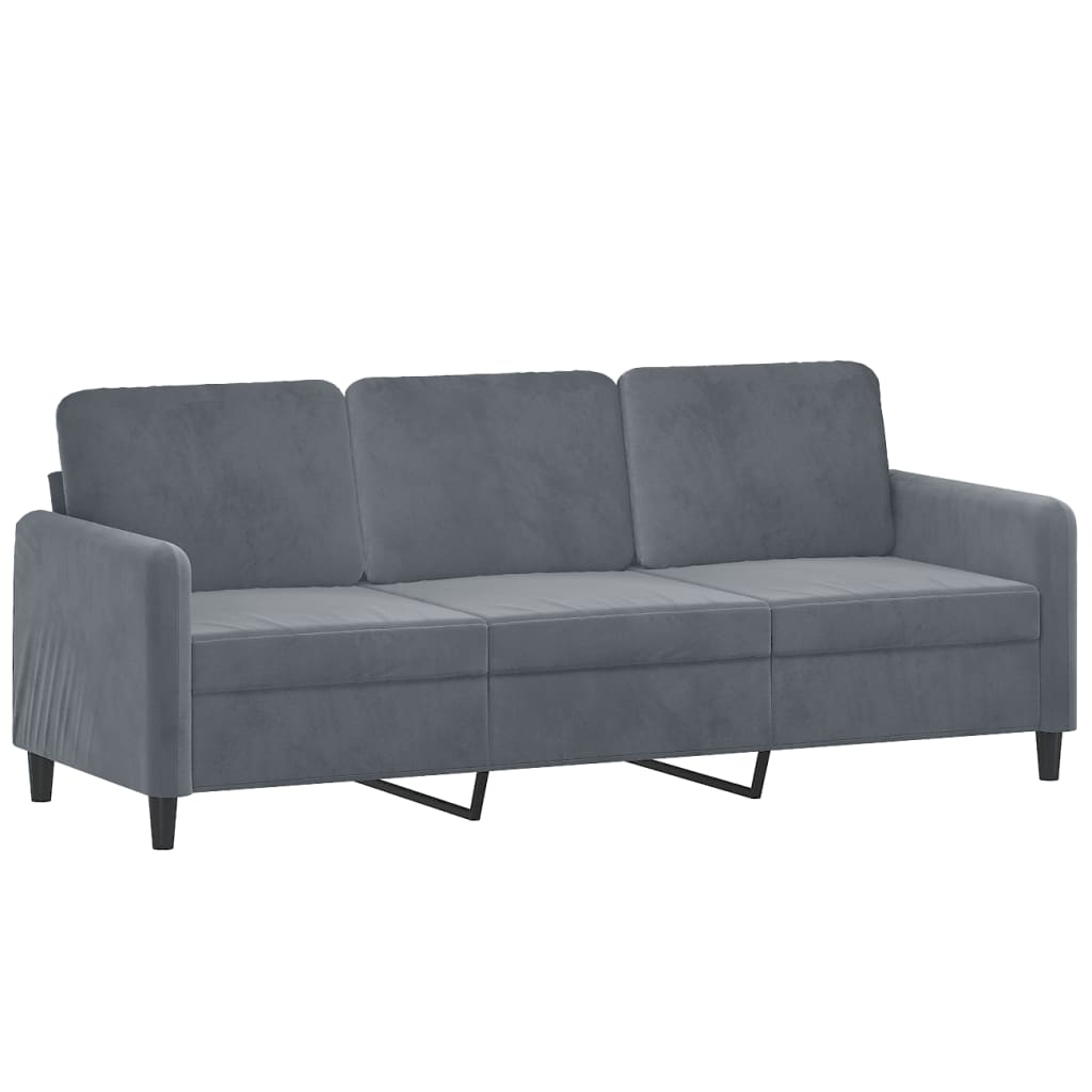 NNEVL 2 Piece Sofa Set Dark Grey Velvet