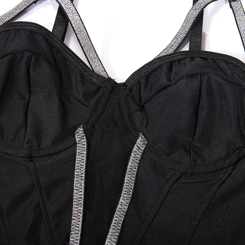 Black Sexy Jumpsuit Hollow Underwear-Bra Details