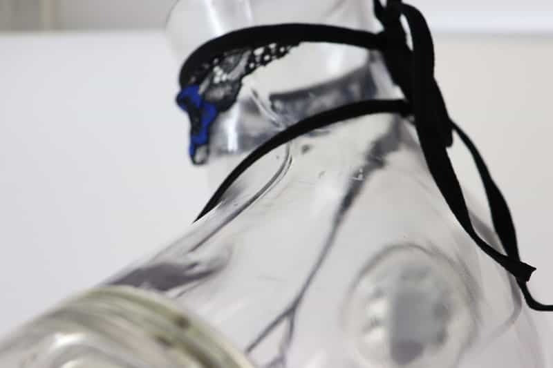 Blue Mesh Collar Sexy Teddy Collar Details