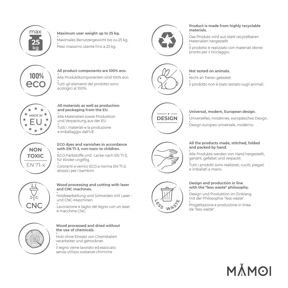 MAMOI® Babyschaukel, Baby schaukel Indoor Outdoor, Kinderschaukel aus Holz, Holzschaukel für Kinder, Schaukeln für türrahmen, Swing, Kleinkinderschaukel ab 1 jahr für Kinderzimmer