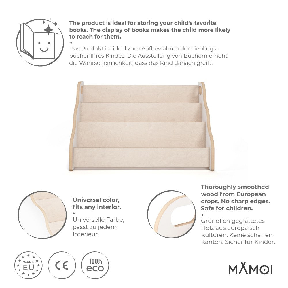 MAMOI® Bibliothèque meuble de rangement pour enfant, Petite bibliotheque murale, Etagere livre et meuble pour chambre de bebe, Bibliothèques montessori pour enfants