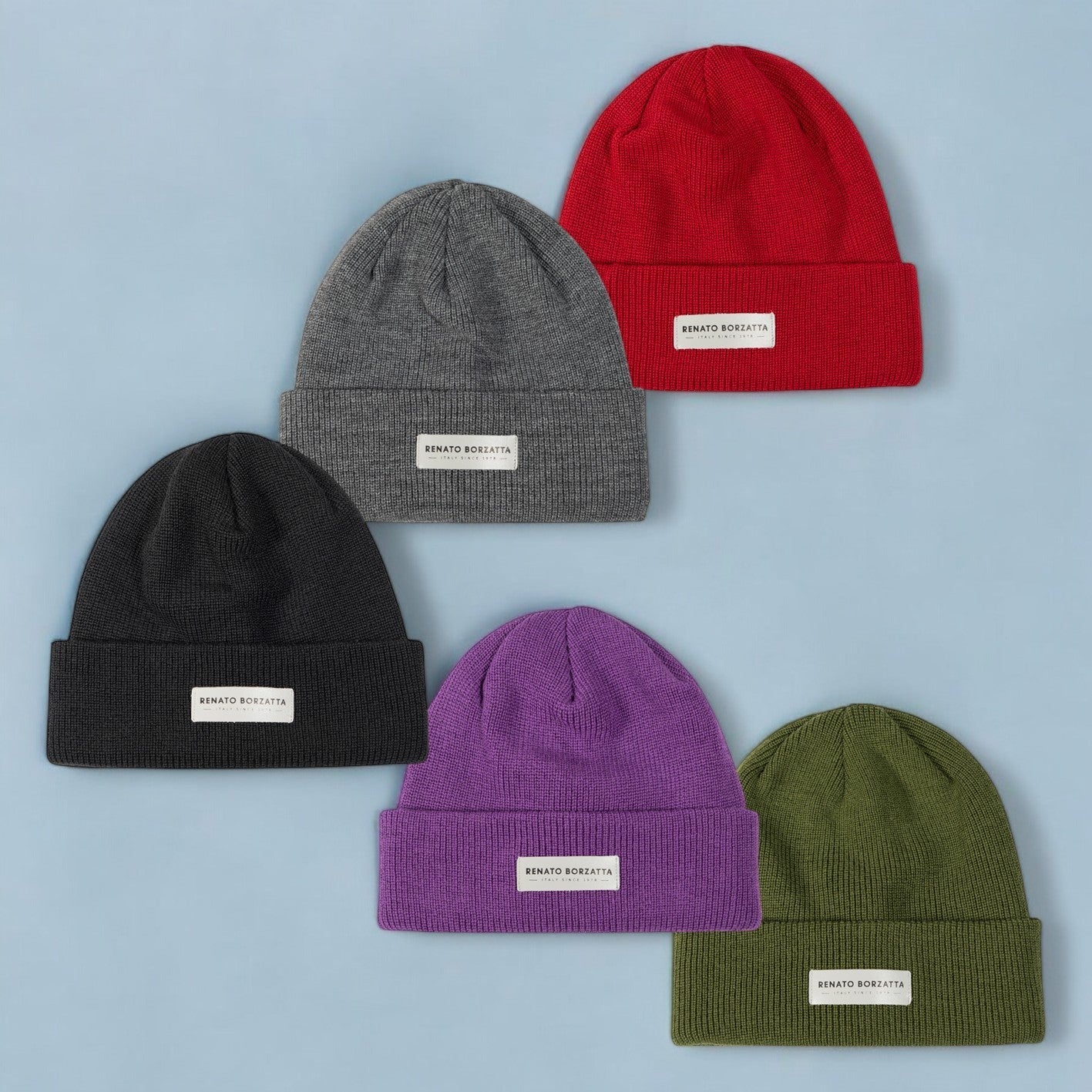 RB5001V  | Berretto in Maglia a doppio strato MONVISO Misto Lana Made in Italy. Colore Rosso - Taglia Unica