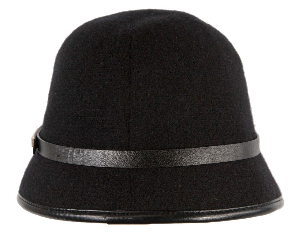 Black cloche hat