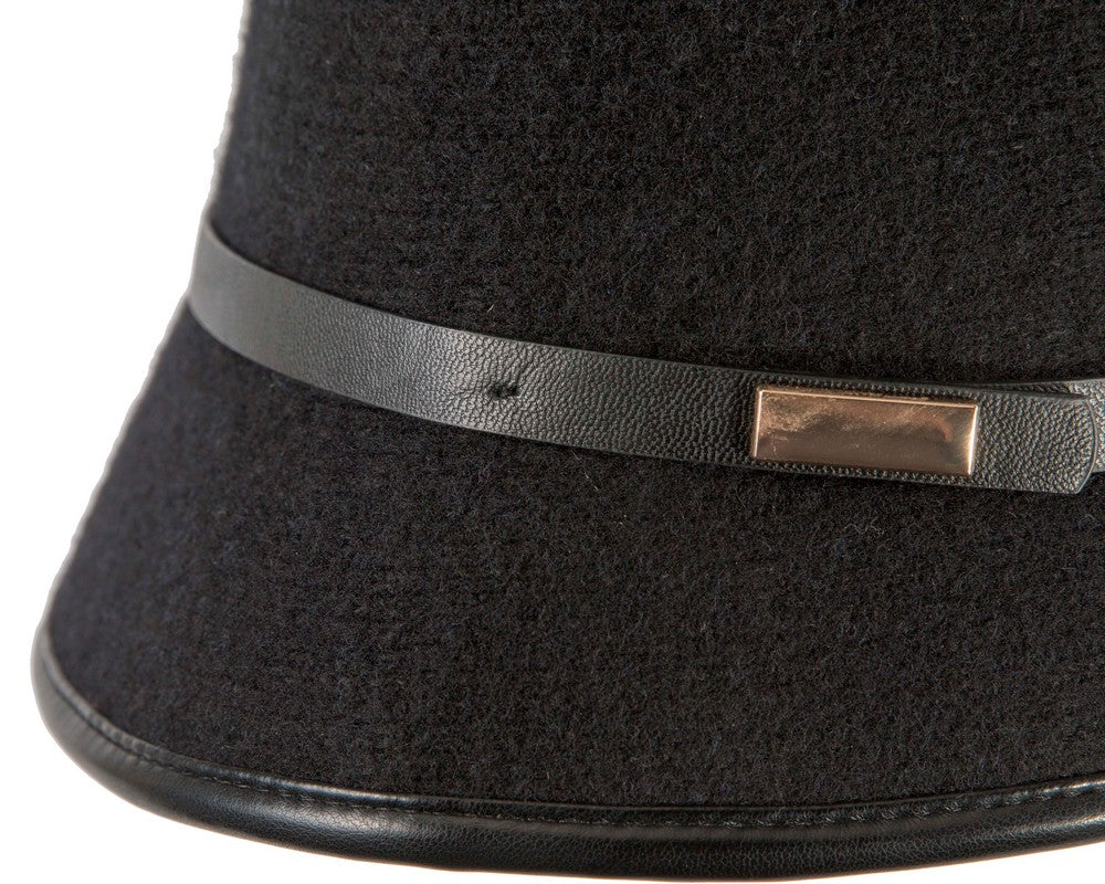 Black cloche hat