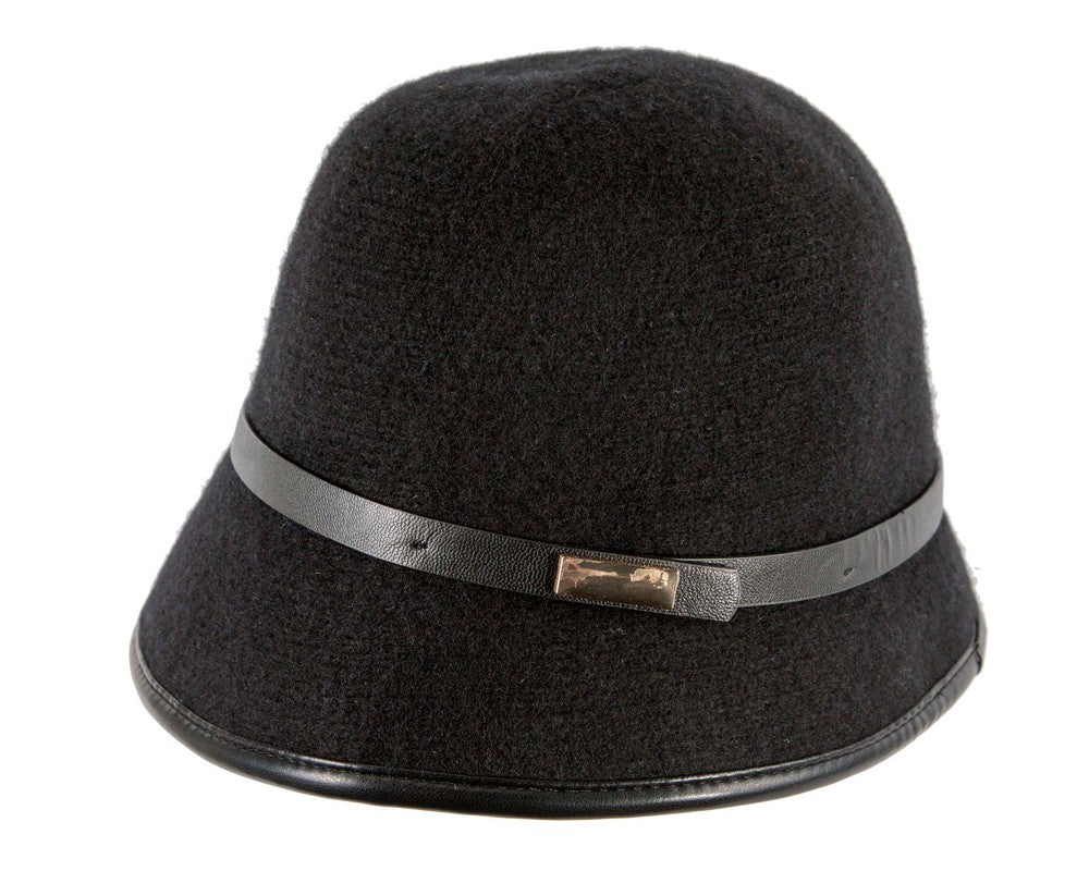 Black cloche hat