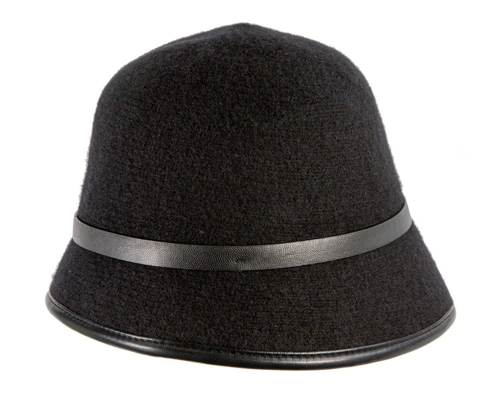Black cloche hat
