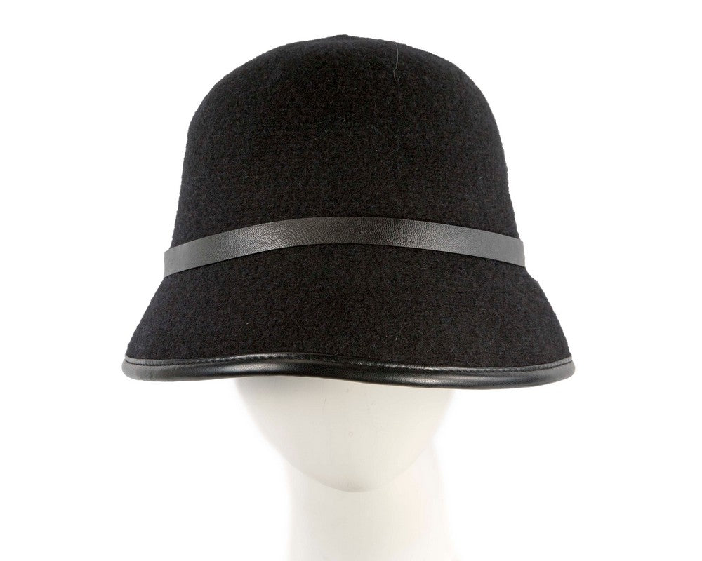 Black cloche hat