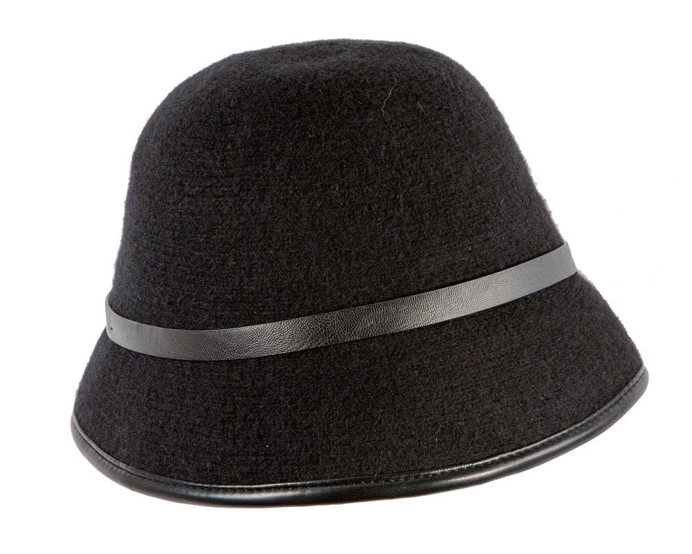 Black cloche hat