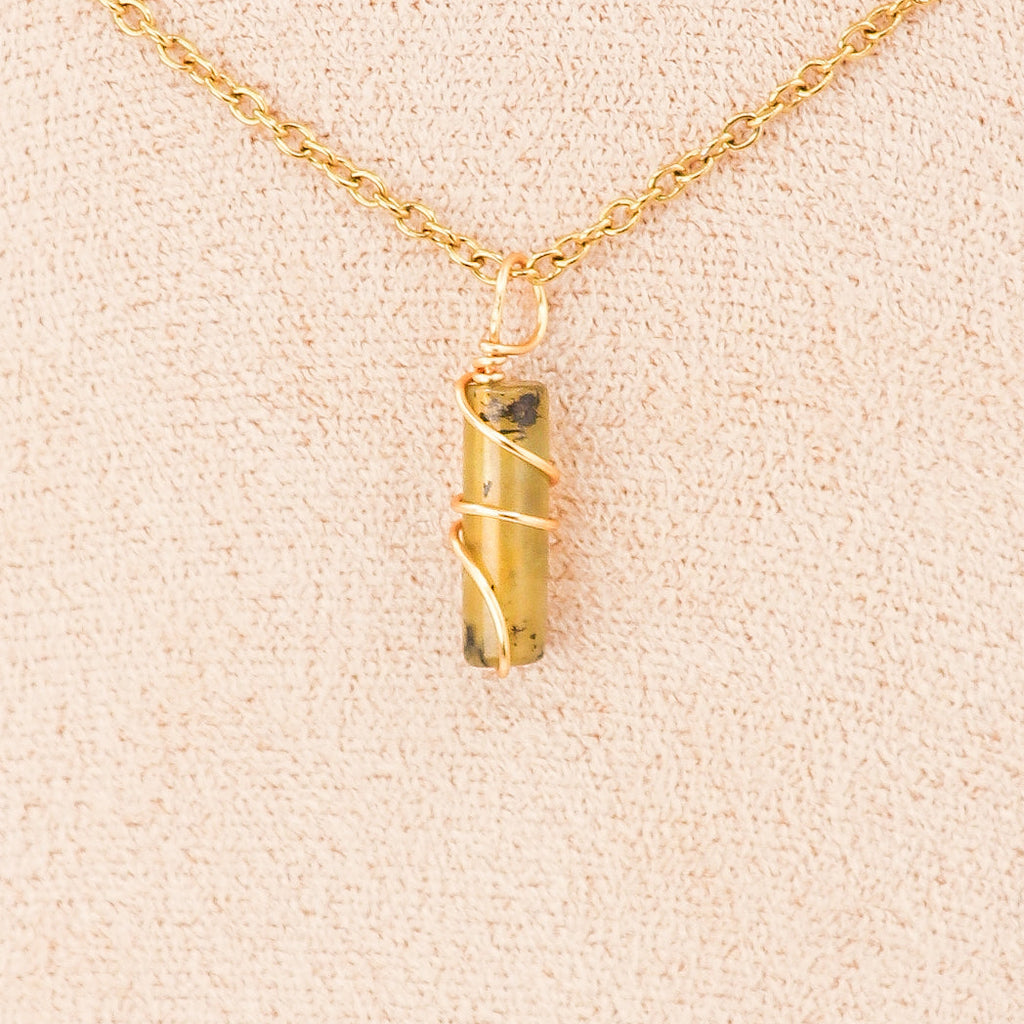 Pendentif | Mini piliers en Jade "Fleurs de prunier"