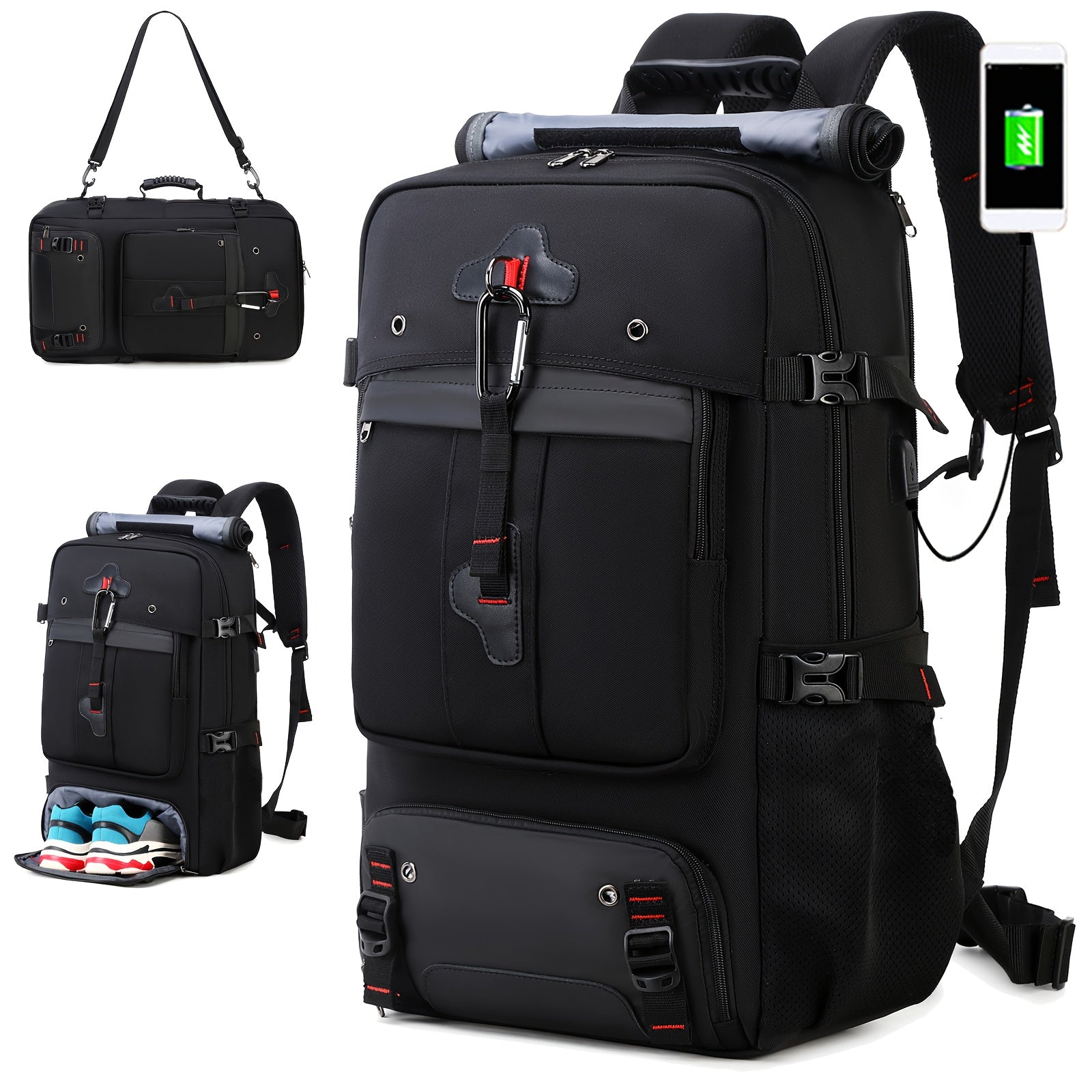 NNETM 50L Hiking Backpack with Shoe Compartment