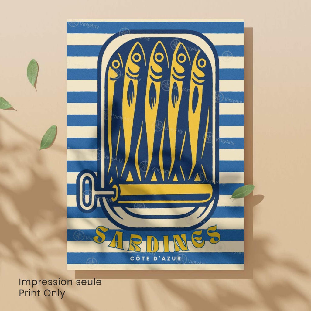 Affiche Sardines – Côte d’Azur - Affiche cuisine