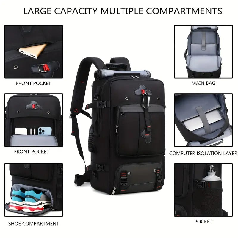 NNETM 50L Hiking Backpack with Shoe Compartment