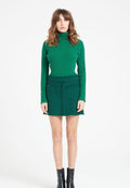 Pull col roulé femme en cachemire vert émeraude - MIA 5