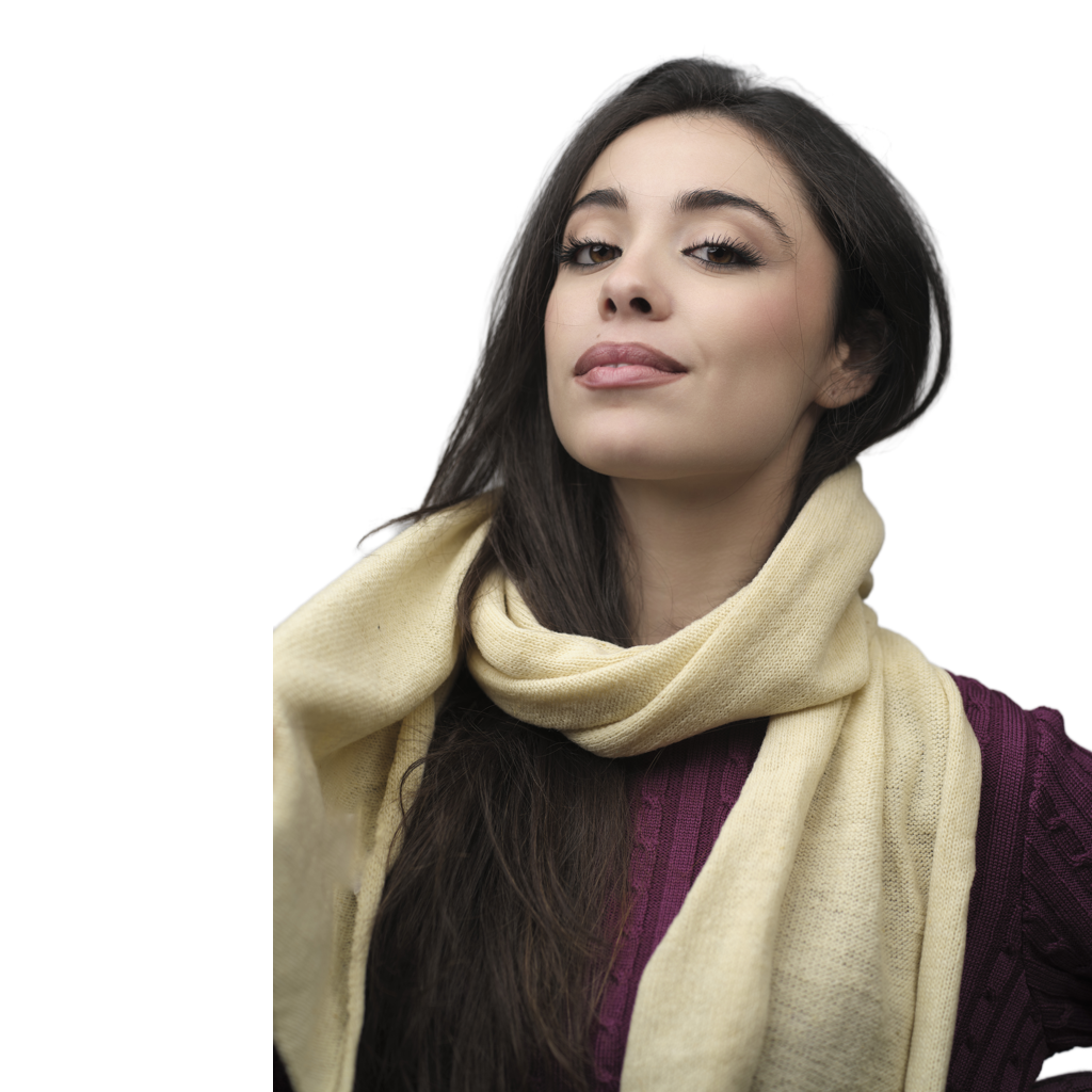 Sciarpa Donna Rasata Lana Merino Filiera Corta