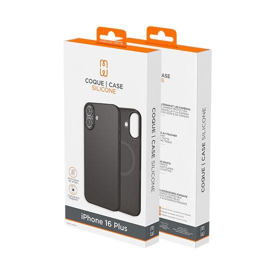 Coque silicone MagSafe iPhone 16 Plus - Noir