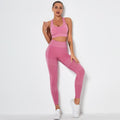 Seamless Yoga Fitness Set Women Sportswear Tank Bra Crop Top Leggings Pants Workout Clothes Gym Clothing 2 Piece Yoga Tracksuit